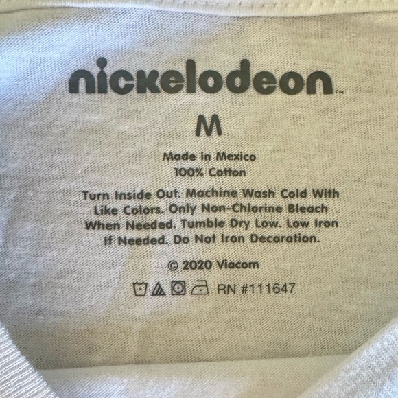 NWT Nickelodeon White Short Sleeve Tee with Cartoon Graphic - Picture 6 of 7